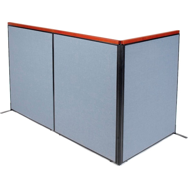 Interion By Global Industrial Interion Deluxe Freestanding 3-Panel Corner Room Divider, 48-1/4inW x 61-1/2inH Panels, Blue 695082BL - main